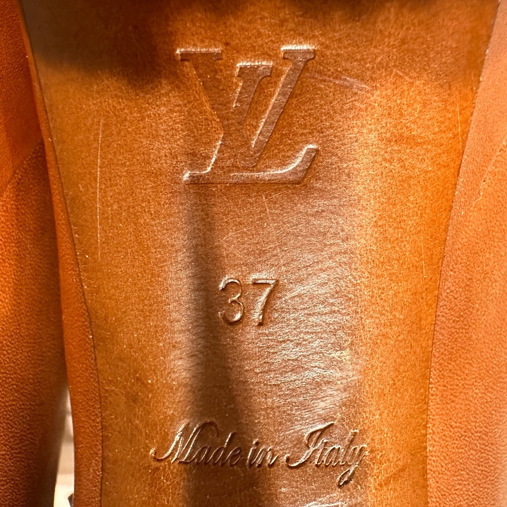 Louis Vuitton Brown Leather Platform Ankle Length Boots Size 37 - Picture 6 of 11